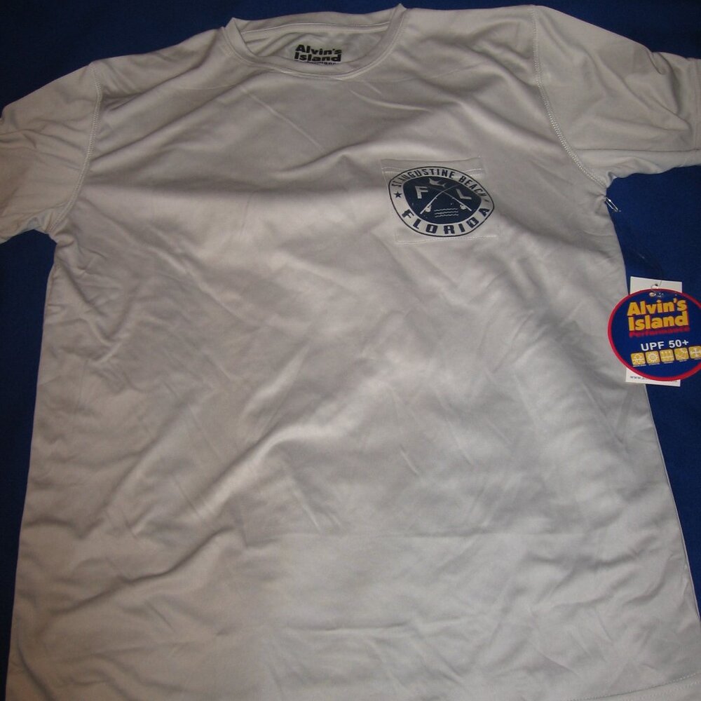 Alvin's Island Saint Augustine Beach UPF 50+ T-Shirt Gray Men's Medium NWT